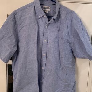 Blue button down shirt. Perfect for vacation!